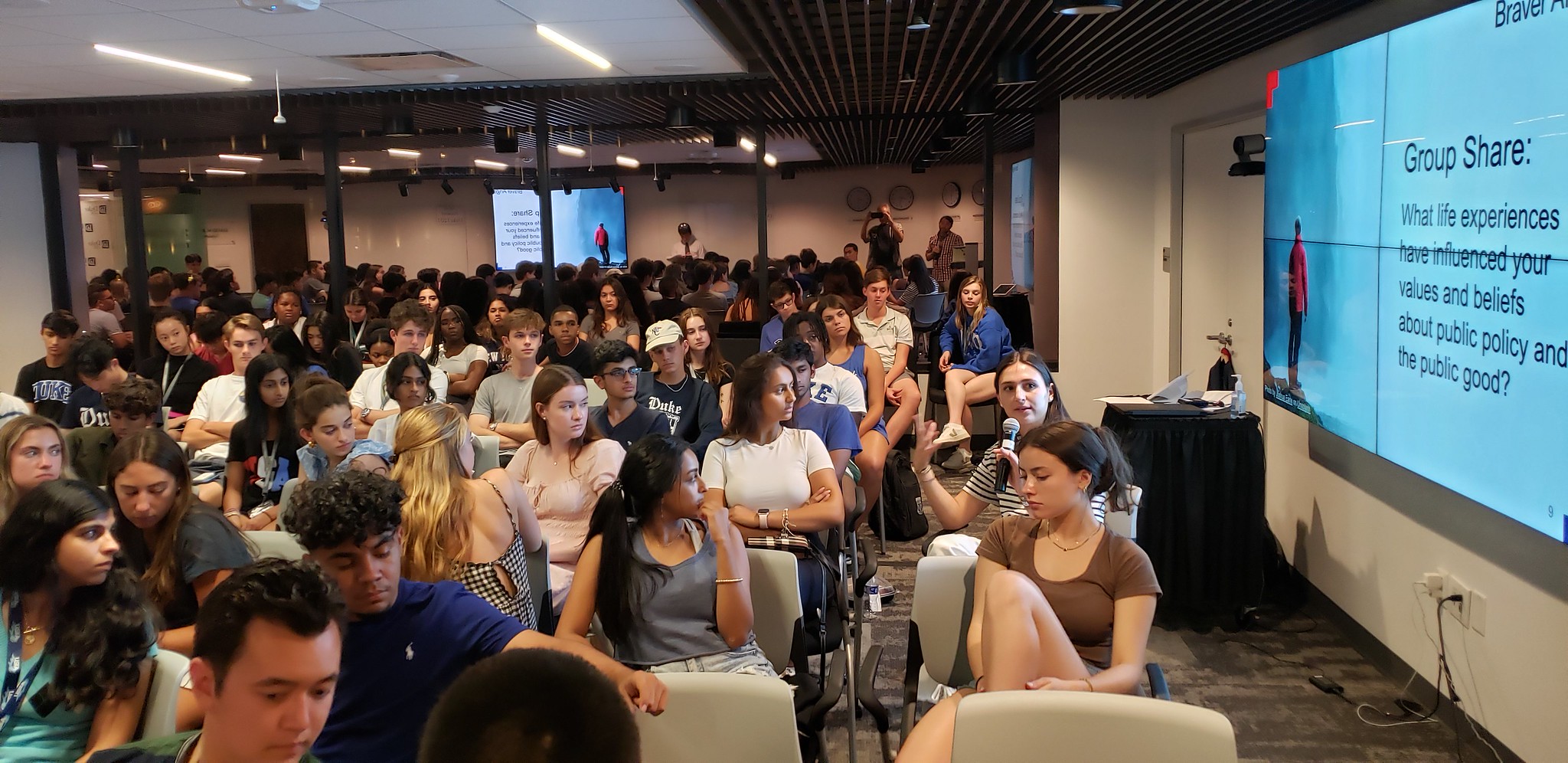 Large auditorium event with group share presentation