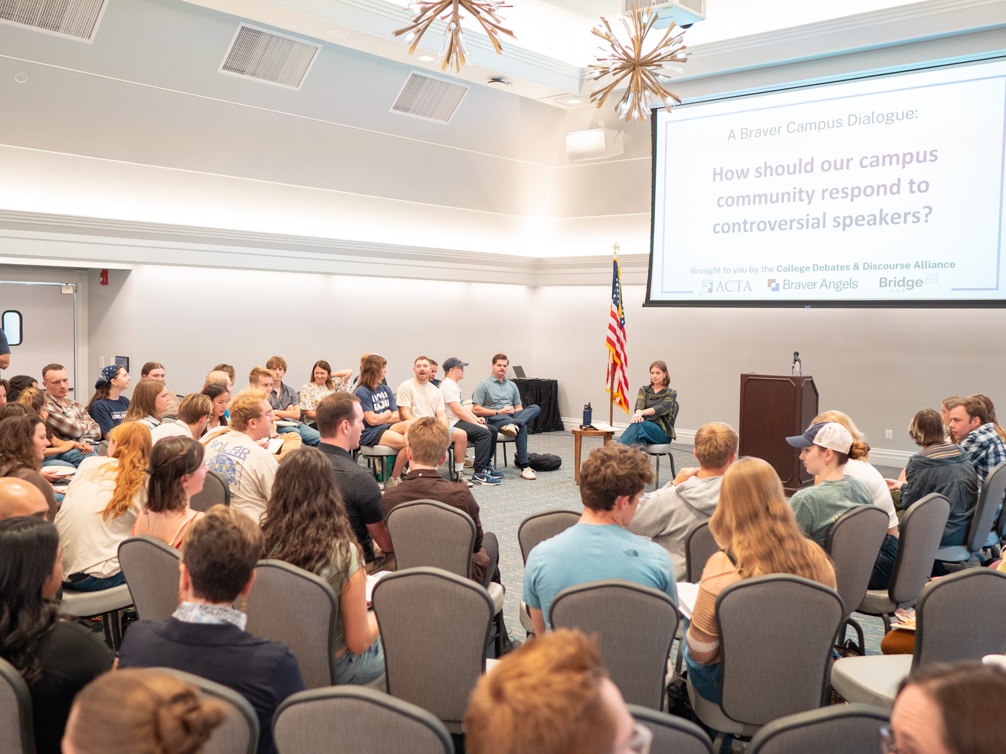 Braver Campus Dialogue event about controversial speakers